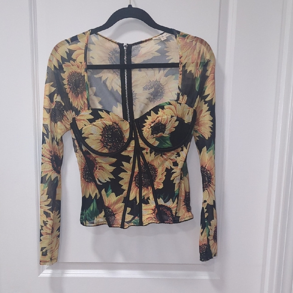 Sunflower Sheer Long Sleeve Blouse